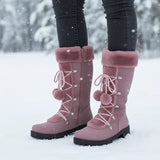 Bregunde | Damen Wasserdichte Winterstiefel Kniehoch – Lila