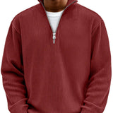 Brenvik | Herren Strickpullover mit Reißverschluss – Rot