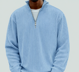 Brenvik | Herren Strickpullover mit Reißverschluss – Blau