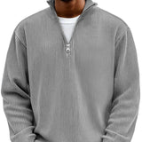 Brenvik | Herren Strickpullover mit Reißverschluss – Grau