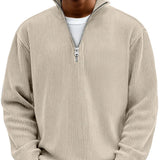 Brenvik | Herren Strickpullover mit Reißverschluss – Khaki
