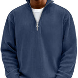 Brenvik | Herren Strickpullover mit Reißverschluss – Marineblau