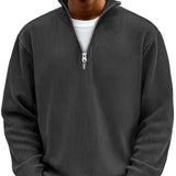 Brenvik | Herren Strickpullover mit Reißverschluss – Schwarz