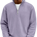 Brenvik | Herren Strickpullover mit Reißverschluss – Lila
