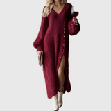 Alina | Damen Urlaubsloungekleid – Lounge Kleid Urlaub Bequem Sommer 2026 – Bordeaux