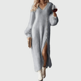 Alina | Damen Urlaubsloungekleid – Lounge Kleid Urlaub Bequem Sommer 2026 – Grau