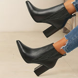 Onora | Damen Stiefelette mit Blockabsatz, Schwarz – Schwarz