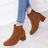 Alcyone | Damen Stiefelette mit Blockabsatz – Braun