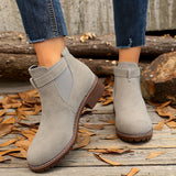 Caoimhe | Damen Stiefeletten mit Blockabsatz und Schnalle – Grau