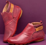 Pellucid | Damen Stiefelette mit Riemenverschluss – Dunkelrot
