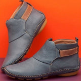 Pellucid | Damen Stiefelette mit Riemenverschluss – Grau