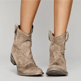 Tarian | Damen Stiefeletten Westernstil Blau – Braun