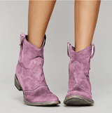 Tarian | Damen Stiefeletten Westernstil Blau – Rosa