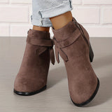 Heloise | Damen Stiefeletten mit Blockabsatz – Braun
