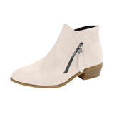 Pandora | Damen Stiefeletten mit Blockabsatz – Beige