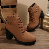 Raphaela | Damen Stiefeletten mit Blockabsatz – Braun