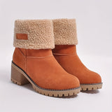 Delancey | Damen Stiefeletten gefüttert mit Blockabsatz – Kamel