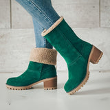 Delancey | Damen Stiefeletten gefüttert mit Blockabsatz – Grün