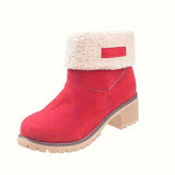 Delancey | Damen Stiefeletten gefüttert mit Blockabsatz – Rot