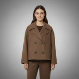 Magdalena | Eleganter Kurzmantel für Damen – Braun