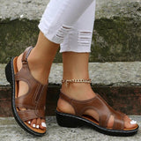 Lukas | Damen Frühlings Cutout Plateau Sandalen – Braun