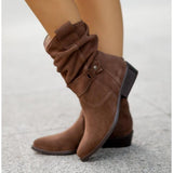 Brunna | Damen Chelsea Stiefelette mit Blockabsatz – Dunkelbraun