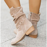 Brunna | Damen Chelsea Stiefelette mit Blockabsatz – Hellbraun