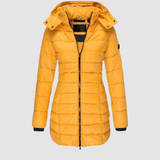 Brunwike | Damen Lange Steppjacke mit Kapuze – Gelb