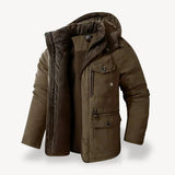 Jürgen | Herren Robuste Winterjacke mit Fleece-Futter – Braun