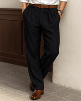 Bundfaltenhose Herren Regular Fit elegant – Schwarz