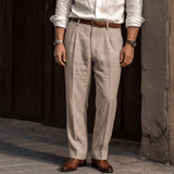 Bundfaltenhose Herren Regular Fit elegant – Beige