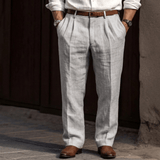 Bundfaltenhose Herren Regular Fit elegant – Grau