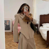 Business Blazer Damen Tailliert mit Gürtel – Khaki