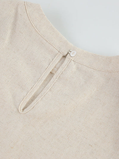 Elena | Zweiteiliges Leinen-Set mit Weitbein-Hose