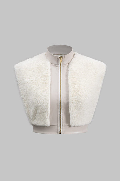 Antonia | Kunstleder-Set mit Kunstpelz-Details