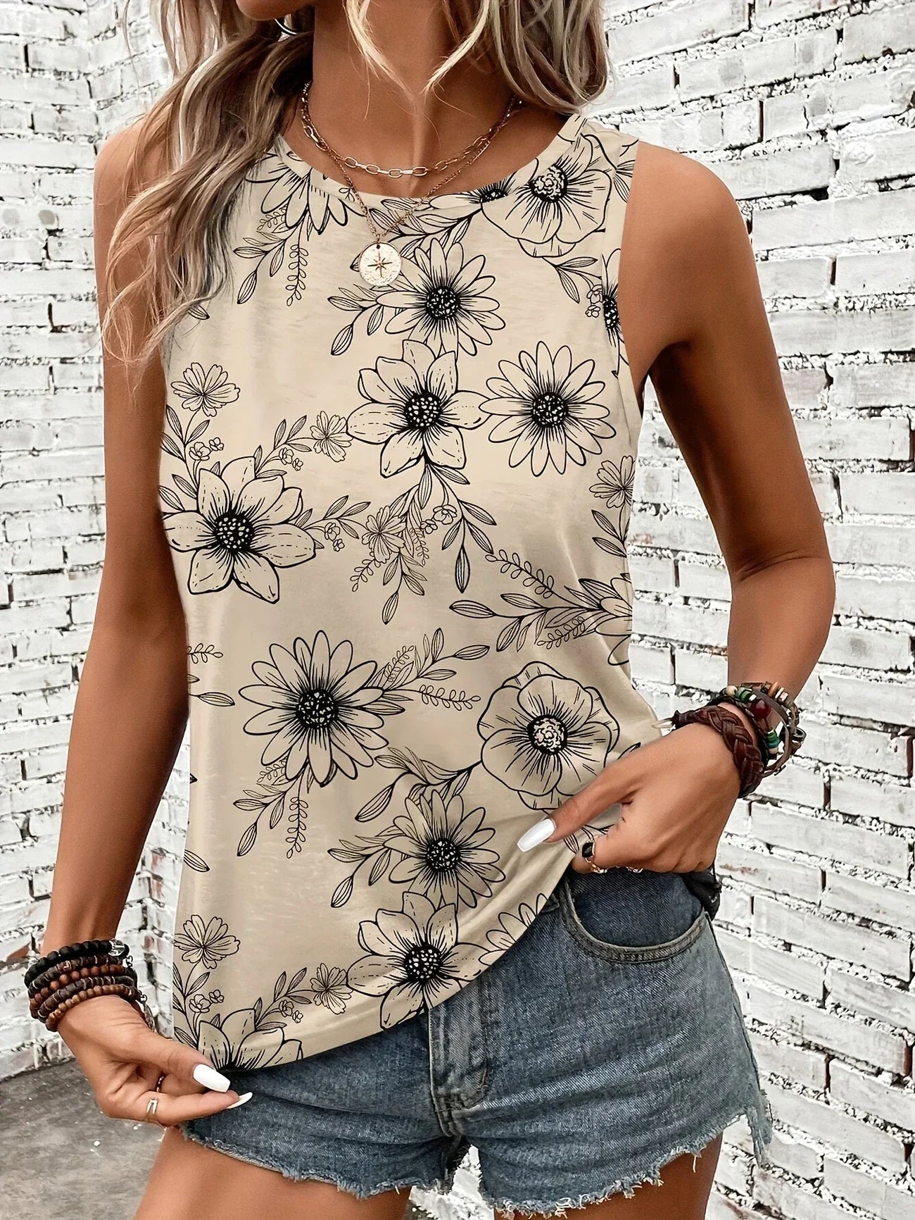Lilou – Lässiges Sommer Top Mit Blumen Drucken