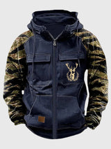 Neil | Herren Kapuzenjacke mit Taschen und Kordelzug – Marineblau