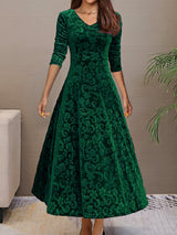 Isabella | Damen Samtkleid elegant modern stilvoll – Grün