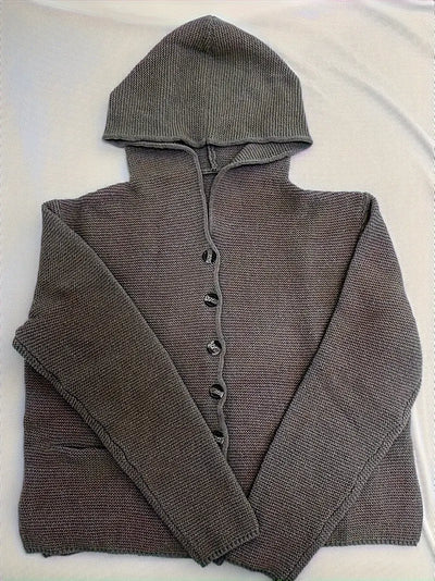 Briselda – Eleganter Strickjacke Mit Langen Ärmeln Und Kapuze