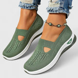 Regine | Damen Slip-On Atmungsaktive Mesh-Walking-Sneaker – Grün
