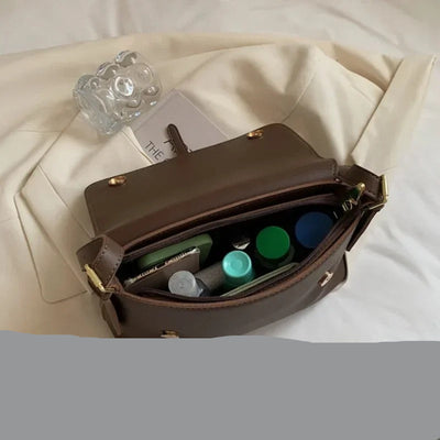 Helviora® | Klassische Schultertasche mit Verschlussriemen