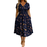Vivica - Premium Midikleid – Marineblau