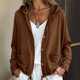 Fuida | Leichte Kapuzenjacke mit verstellbarem Saum – Braun