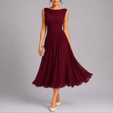 Marlene | Elegantes Herbst-Hochzeitskleid Mit Drapiertem Ausschnitt – Rot