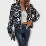 Clara | Stylische Damenjacke im Leo-Design – Blau