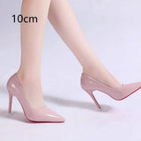 Damen Glänzende Leder High Heel Stilettos – Elegante Abend-Pumps – Rosa 10cm