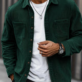 Bryce | Herren Langarm-Overshirt mit Taschen und Knöpfen – Grün