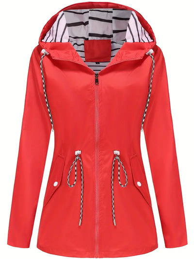 Stylische Wasserdichte Regenjacke mit Kapuze und Taschen für Damen | Ideal für den Winter