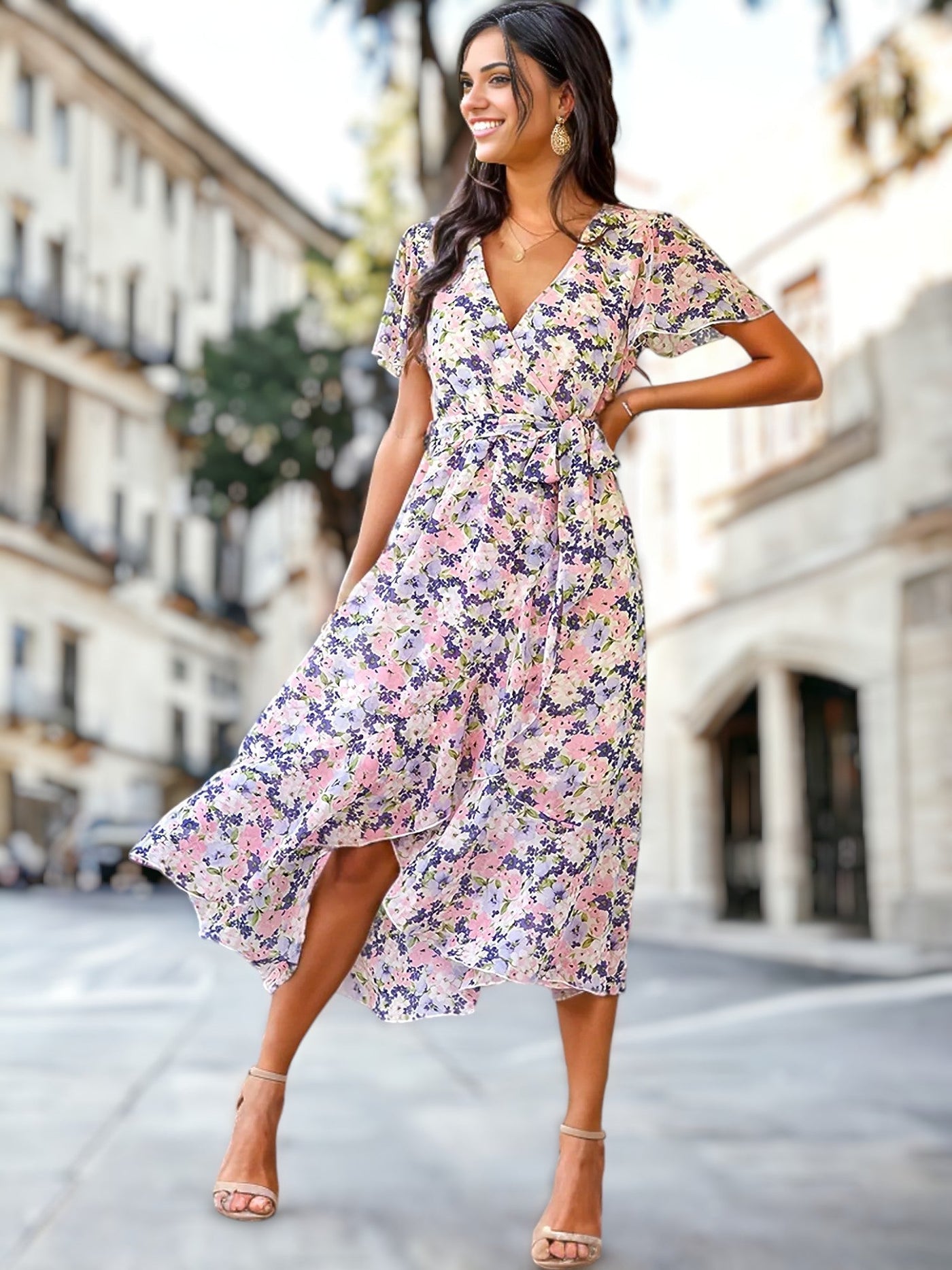 Kaly - Kleid mit böhmischem Blumendruck