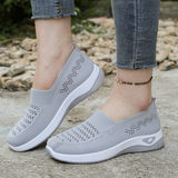 Elvessa | Bequeme Freizeit-Schuhe mit luftigem Strickmaterial – Grau